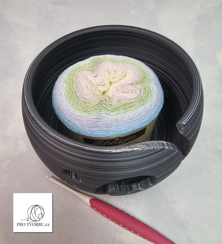 Háčkovací miska na přízi vel.L – Zebra černobílá