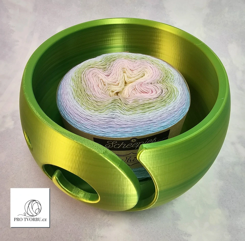 Háčkovací miska na přízi vel. L – Jarní zelené jablko