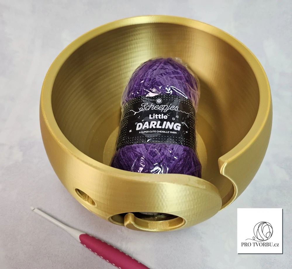 Háčkovací miska na přízi vel. L –Gold metalická