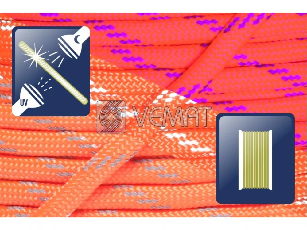 PARACORD 550 - Oranžový- reflexní -R255