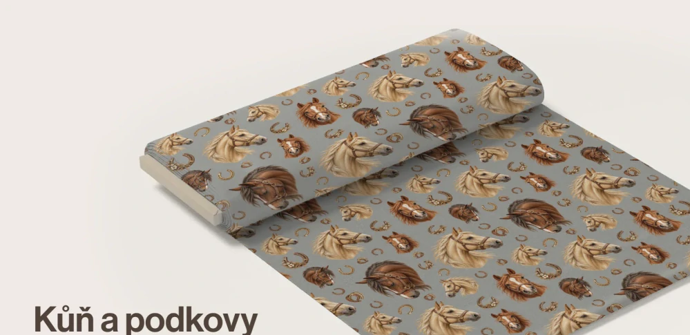 Kůň a podkovy na šedé