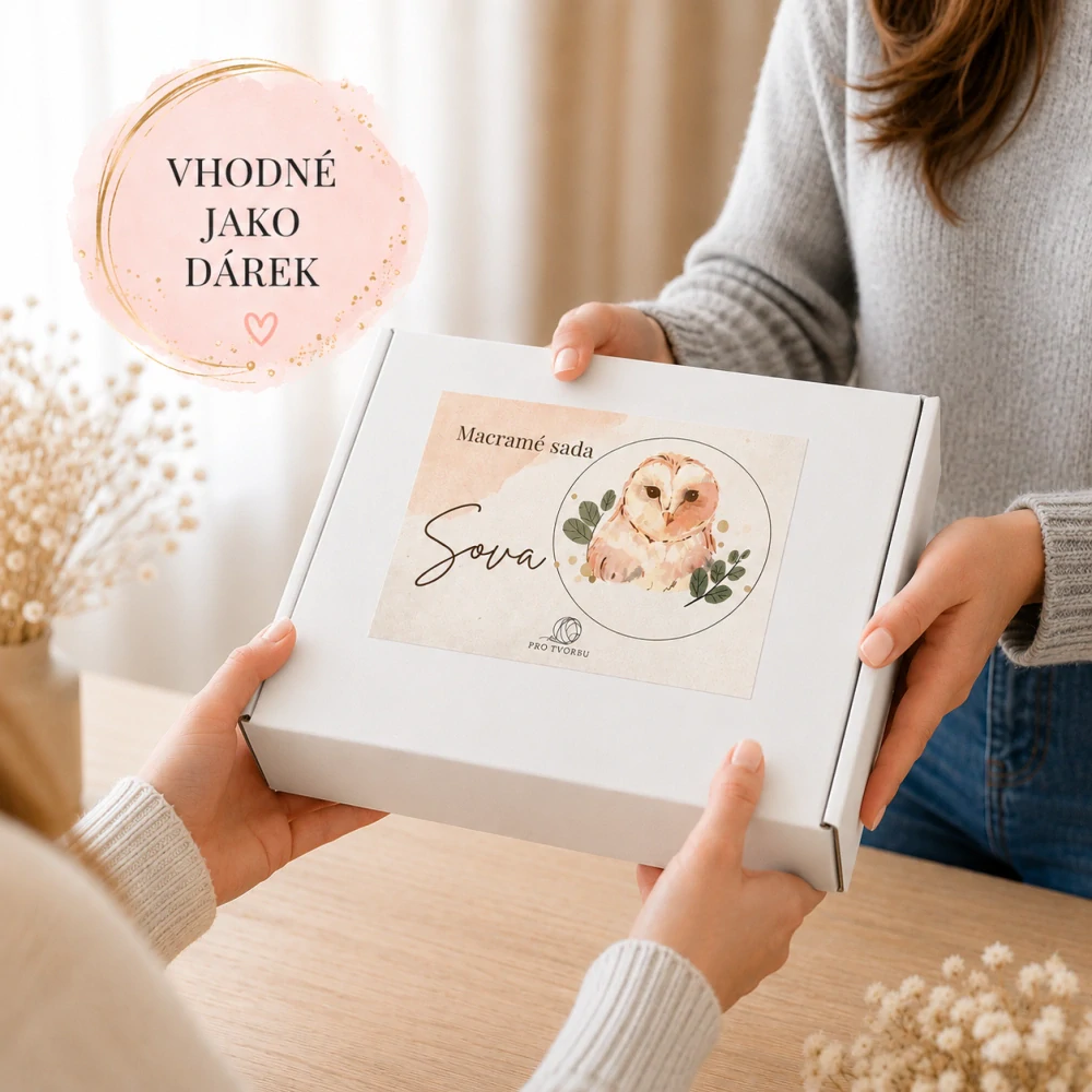 Kreativní macramé sada s návodem - SOVA