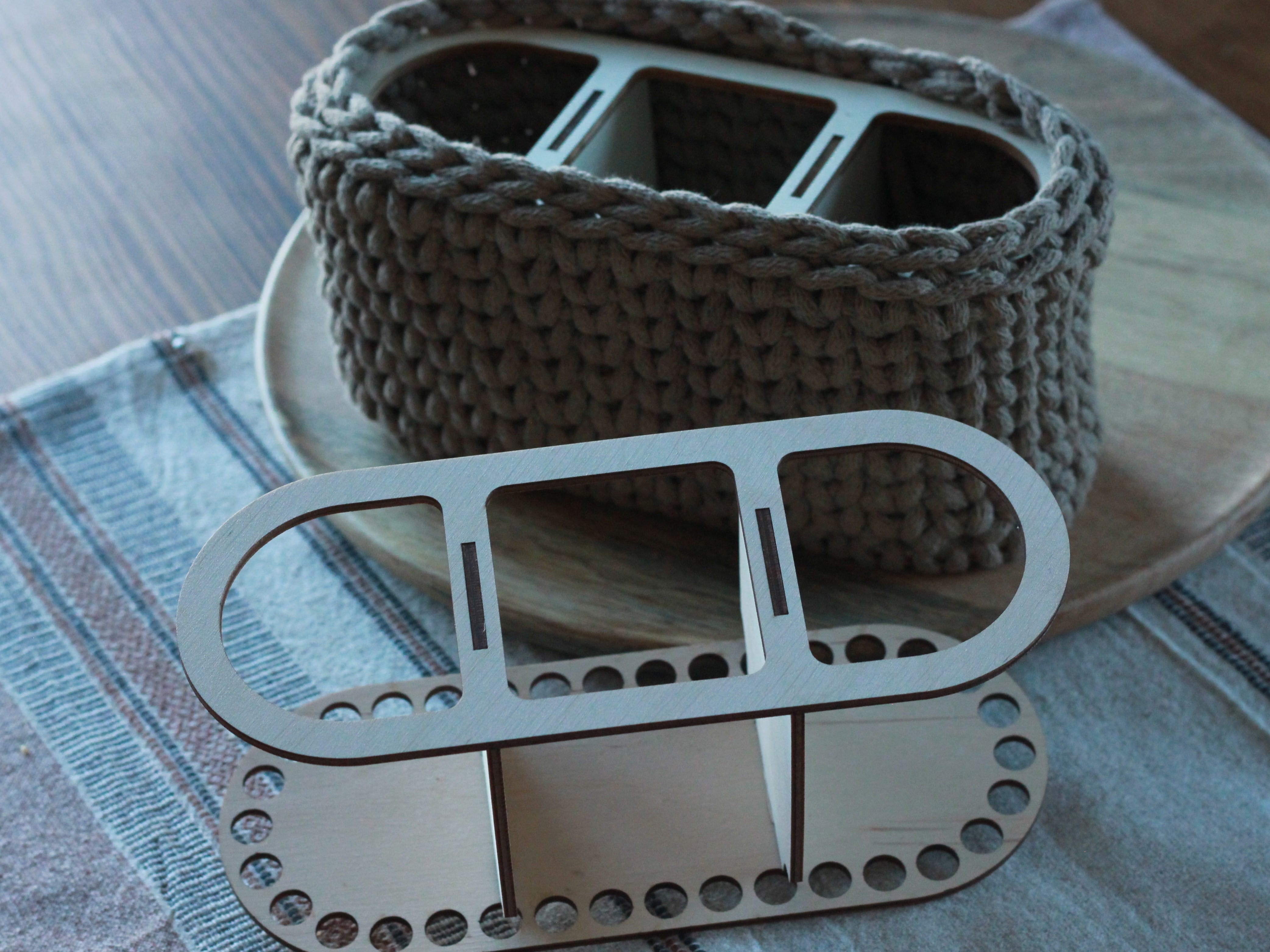 Dno a organizér pro háčkovaný košík – 20 x 8 cm