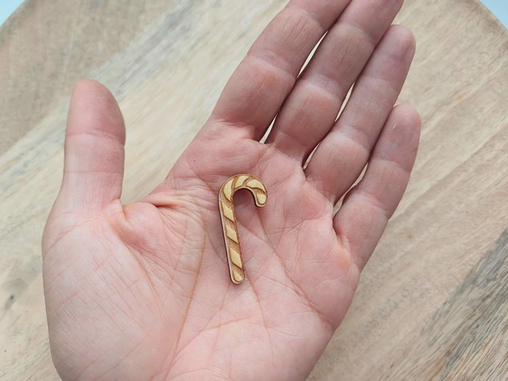 Dřevěné vánoční lízátko - 3 x 1,5 cm