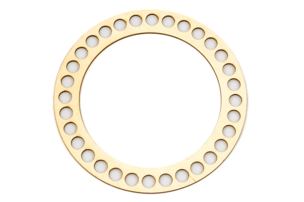 Dřevěný prstenec na košík kulatý – 17 cm, odstín bříza