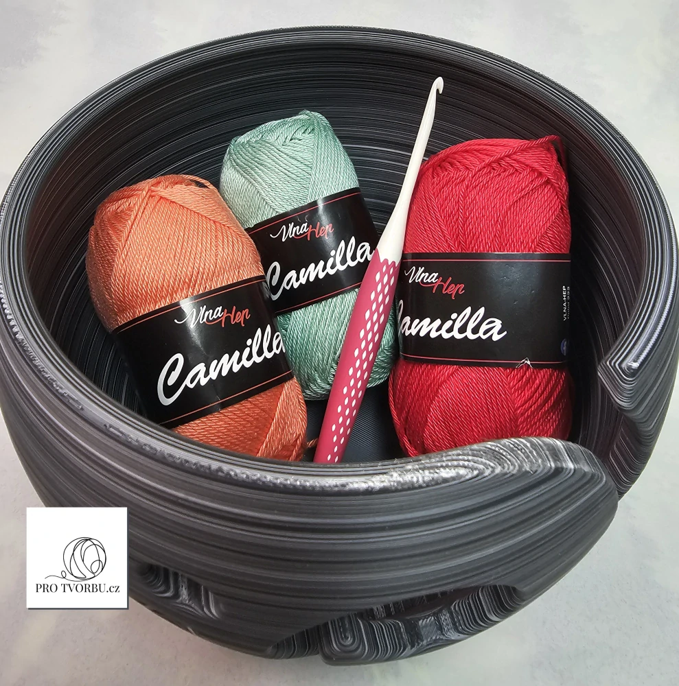 Háčkovací miska na přízi vel.L – Zebra černobílá