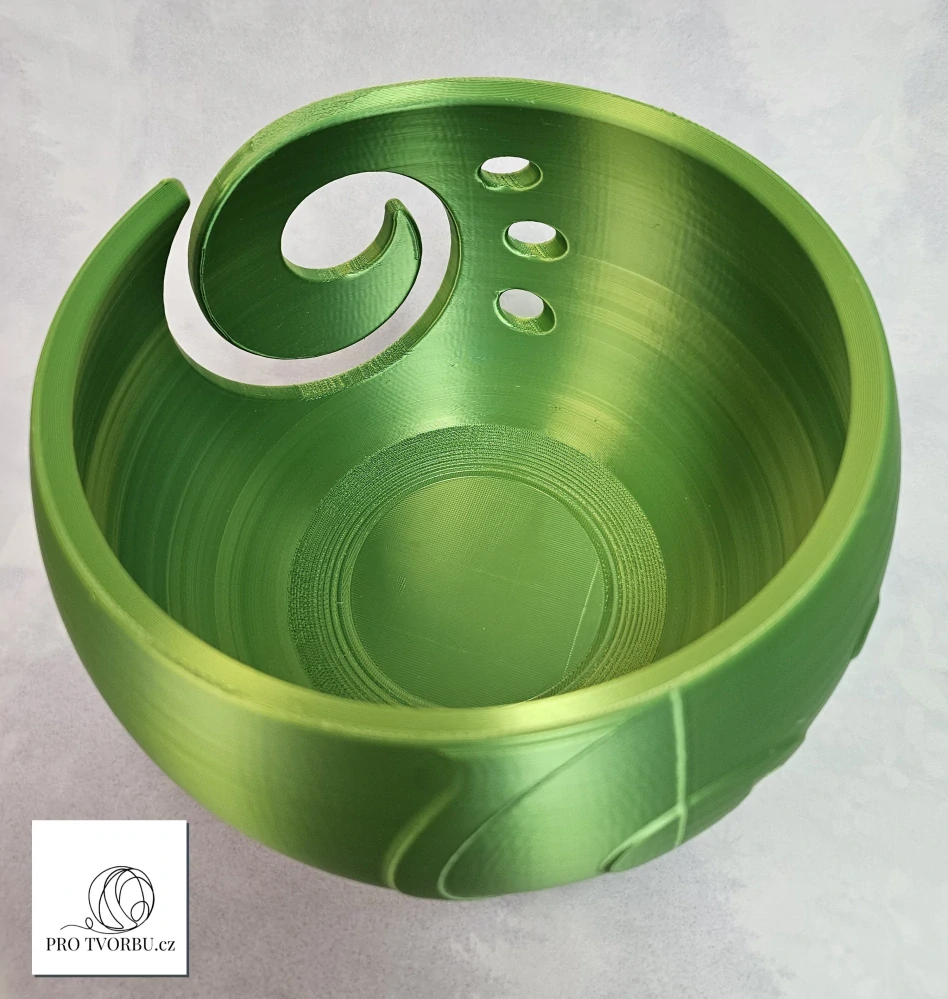 Háčkovací miska na přízi vel. L – Jarní zelené jablko