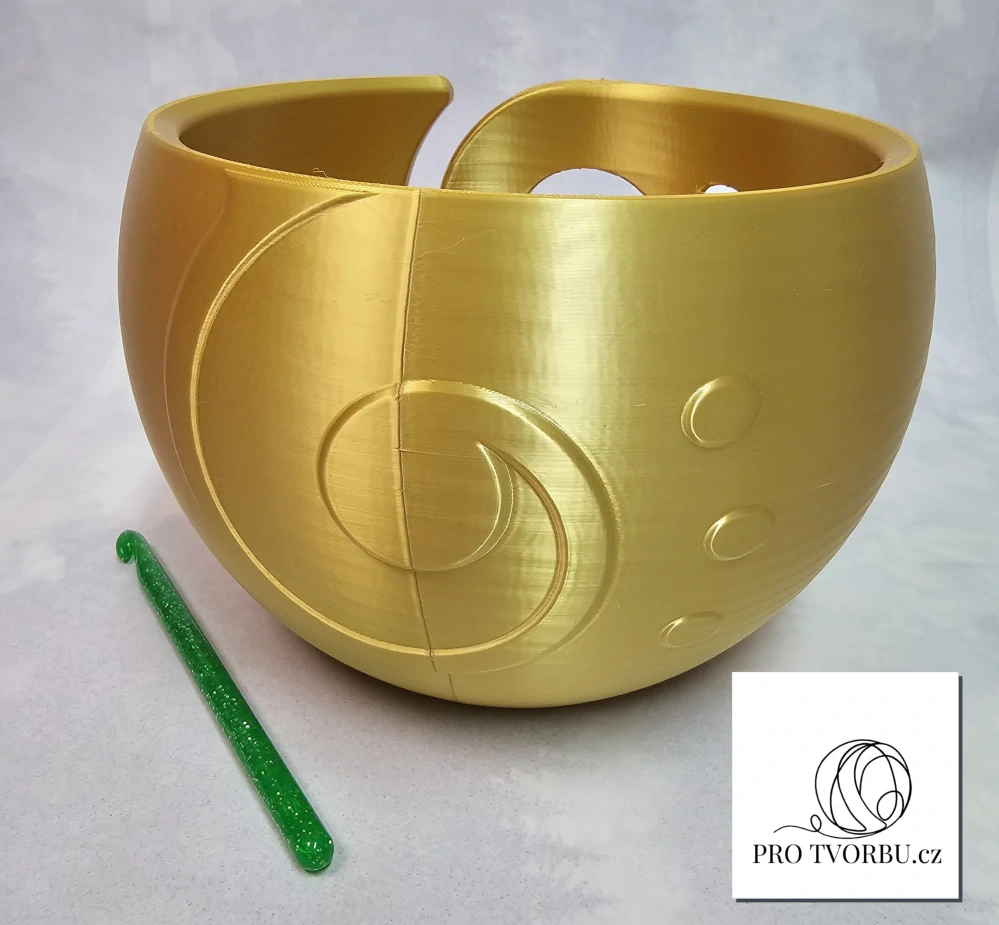 Háčkovací miska na přízi vel. L –Gold metalická