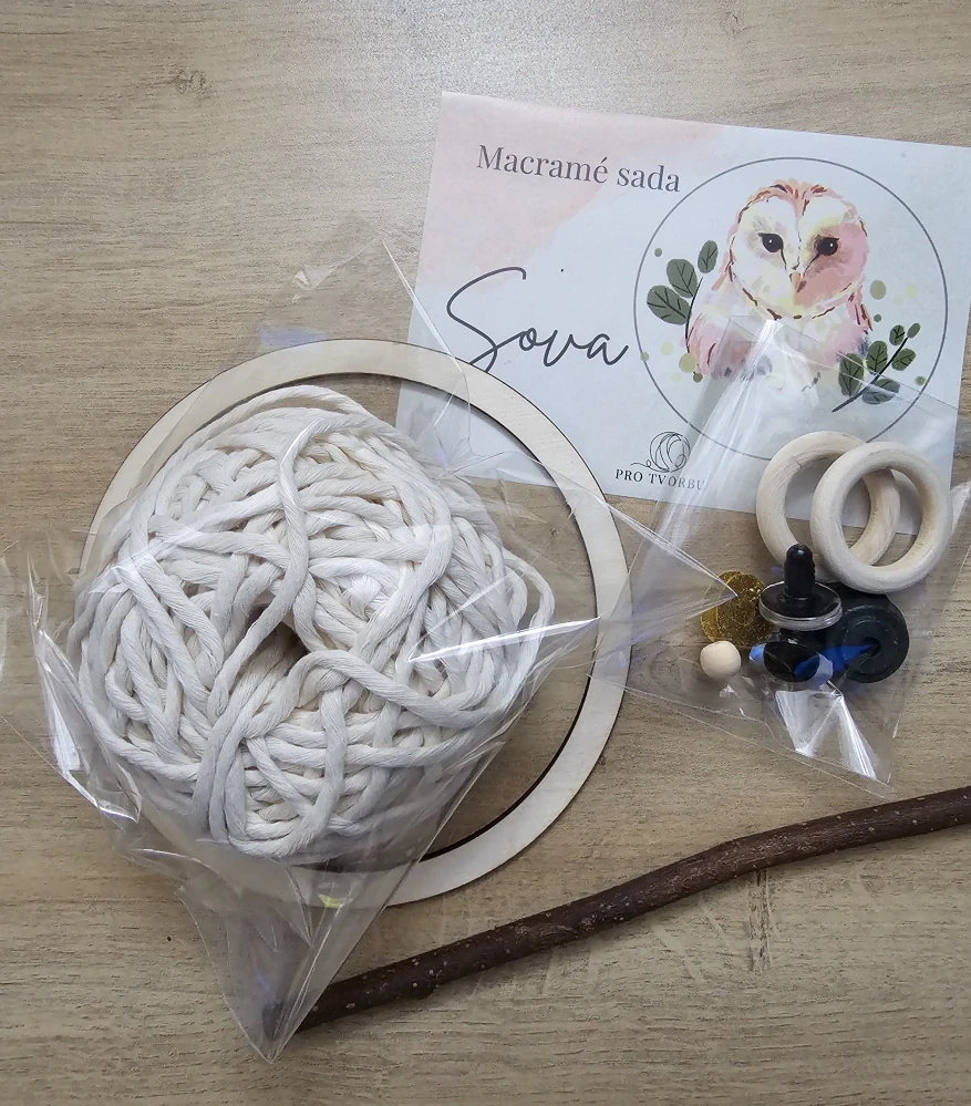 Kreativní macramé sada s návodem - SOVA