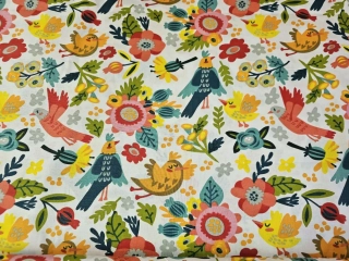Bavlna s ptáčky