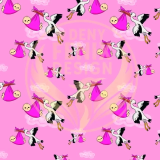 Mušelín Čápi růžová