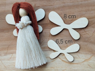  Křídla pro macramé anděla, 6,5 cm