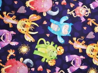 Hodné příšerky - bavlněné plátno