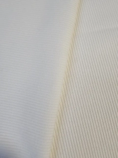 Krémový jednobarevný žebrovaný úplet