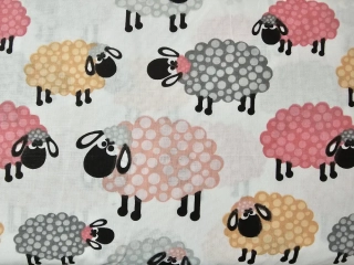 Plátno ovečky růžová lososová