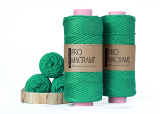 Bambusová šňůra Pro Macramé – PREMIUM BAMBOO 3mm - malachite
