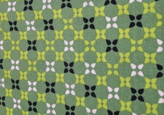 Bavlna zelená ornamenty