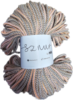Bavlněná šňůra MILA 5mm - Růžové cappucino