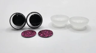 Oči 12 mm - flitrové fialové