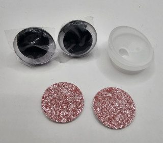 Oči 18 mm - flitrové růžové