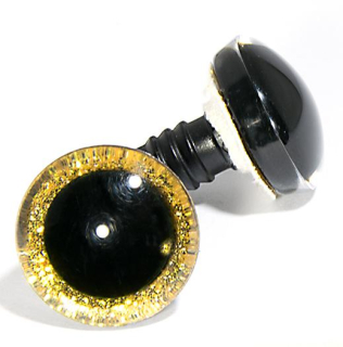 Oči 12 mm - flitrové zlaté