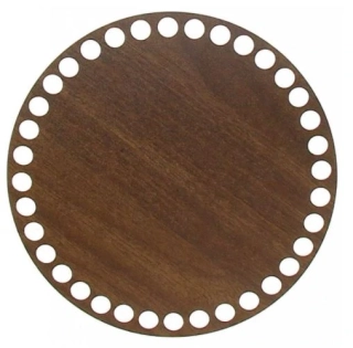 Dno na košík, odstín ořech, kruh - průměr 20 cm