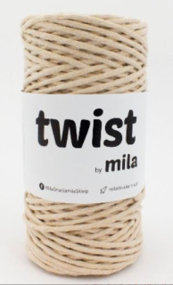 Šňůra na macramé Mila TWIST 3mm - písková