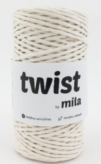 Šňůra na macramé Mila TWIST 3mm - ecru / přírodní