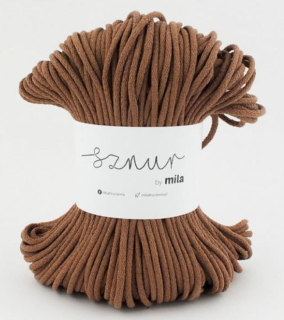 Bavlněná šňůra MILA 5mm - skořicová
