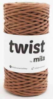 Šňůra na macramé Mila TWIST 3mm - skořicová