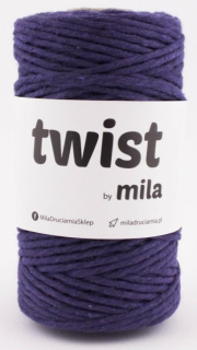 Šňůra na macramé Mila TWIST 3mm - švestková