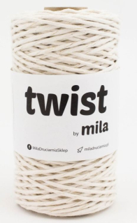 Šňůra na macramé Mila TWIST 3mm - ecru zlatá