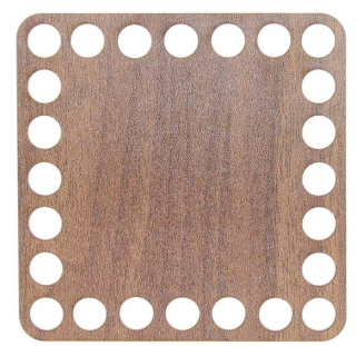 Dno na košík, odstín ořech, čtverec - 17 x 17 cm
