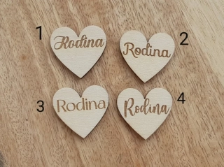 Dřevěné srdíčko RODINA