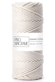 Bavlněná šňůra ProMacramé – STANDARD COTTON 3mm / 3PLY – natural