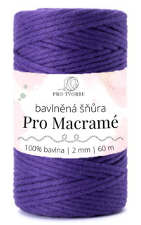 bavlněná šňůra Pro Macramé – STANDARD COTTON 2mm / 50 m - fialová
