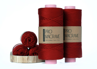 Bambusová šňůra Pro Macramé – PREMIUM BAMBOO 3mm - ruby