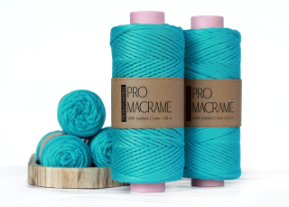 Bambusová šňůra Pro Macramé – PREMIUM BAMBOO 3mm - turquoise