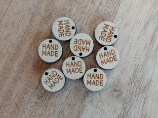 Dřevěný štítek 15 mm - handmade - kulatý