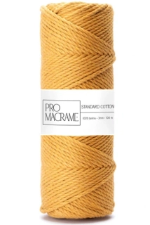 Bavlněná šňůra ProMacramé – STANDARD COTTON 3mm / 3PLY – hořčicová