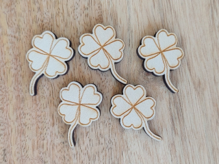 Dřevěný čtyřlístek, výška 3 cm