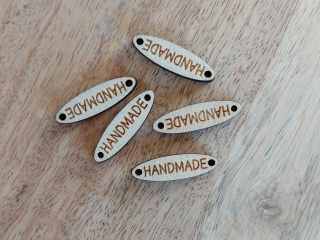 Dřevěný štítek 15 mm - handmade - ovál 