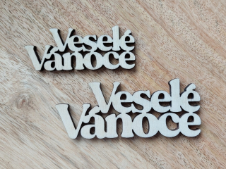 Dřevěný nápis VESELÉ VÁNOCE - dohromady