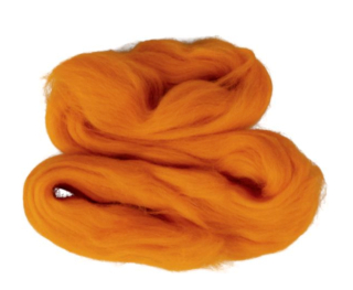 Ovčí rouno česané 50 g - oranžová