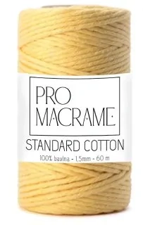 bavlněná šňůra Pro Macramé – STANDARD COTTON 2mm / 50 m - banánová