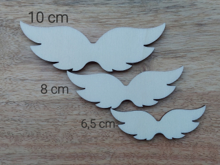  Křídla pro macramé anděla, 6,5; 8 a 10 cm