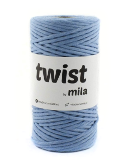 Šňůra na macramé Mila TWIST 3mm - jeansová jasná