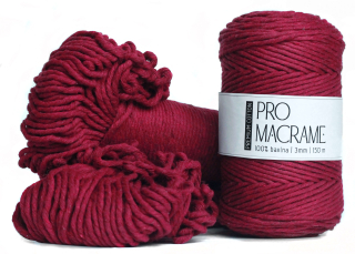 Bavlněná šňůra Pro Macramé – PREMIUM COTTON 3mm - merlot