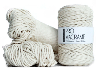 Bavlněná šňůra Pro Macramé – PREMIUM COTTON 3mm - natural