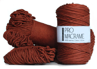 Bavlněná šňůra Pro Macramé – PREMIUM COTTON 3mm - rust
